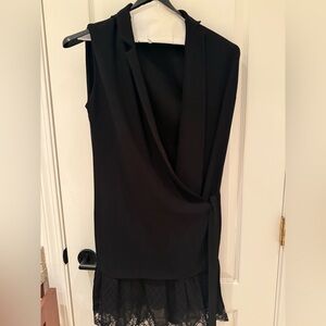 Sandro  Black Sleeveless Wrap Top. Size 3